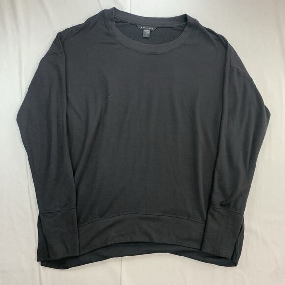 Athleta Women's Black Coaster Luxe Recover Crew Neck Sweatshirt - Size Large - Picture 1 of 7